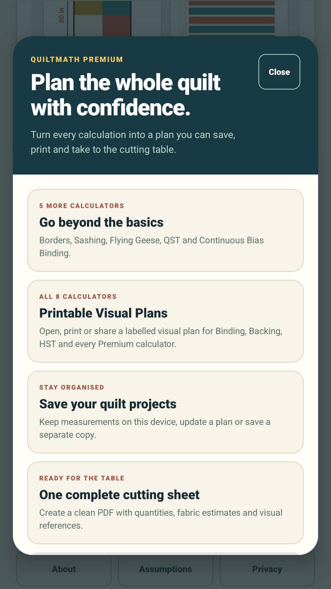 QuiltMath Premium feature overview