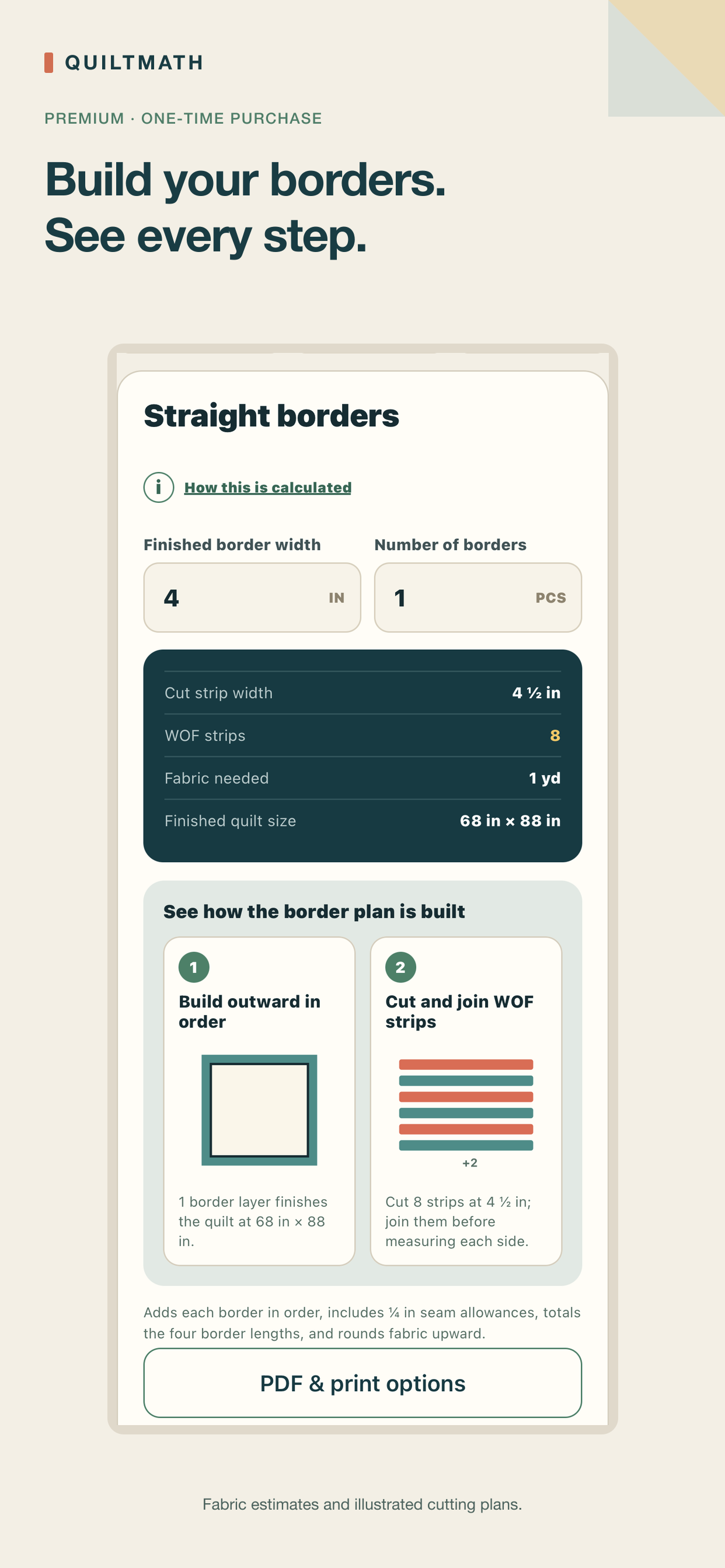 QuiltMath Premium Borders